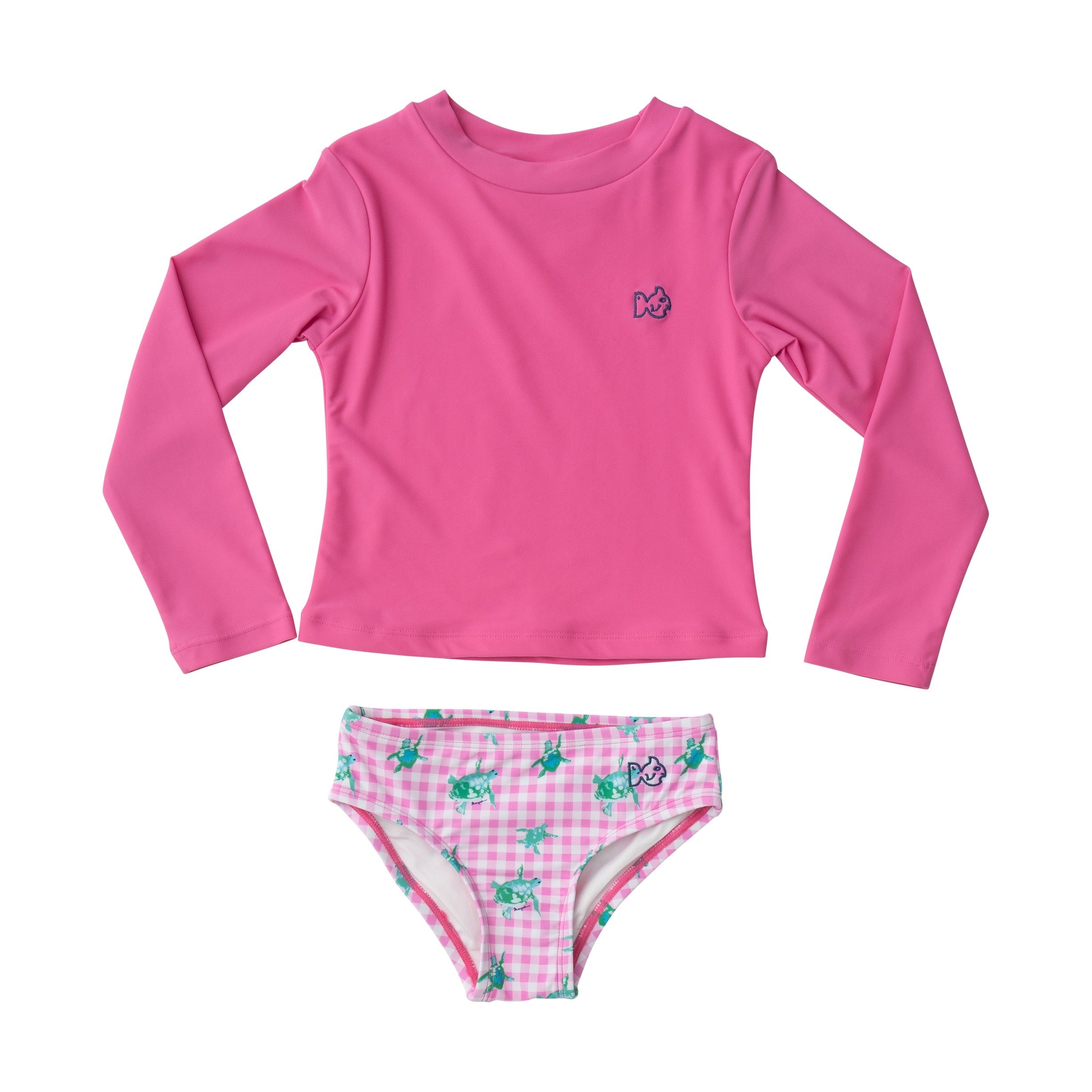 GIRLS' REEF RASHGUARD SWIM SET - FUCHSIA PINK – Simply Carolina