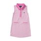 SLEEVELESS PRO PERFORMANCE POLO DRESS - FUCHSIA PINK STRIPE