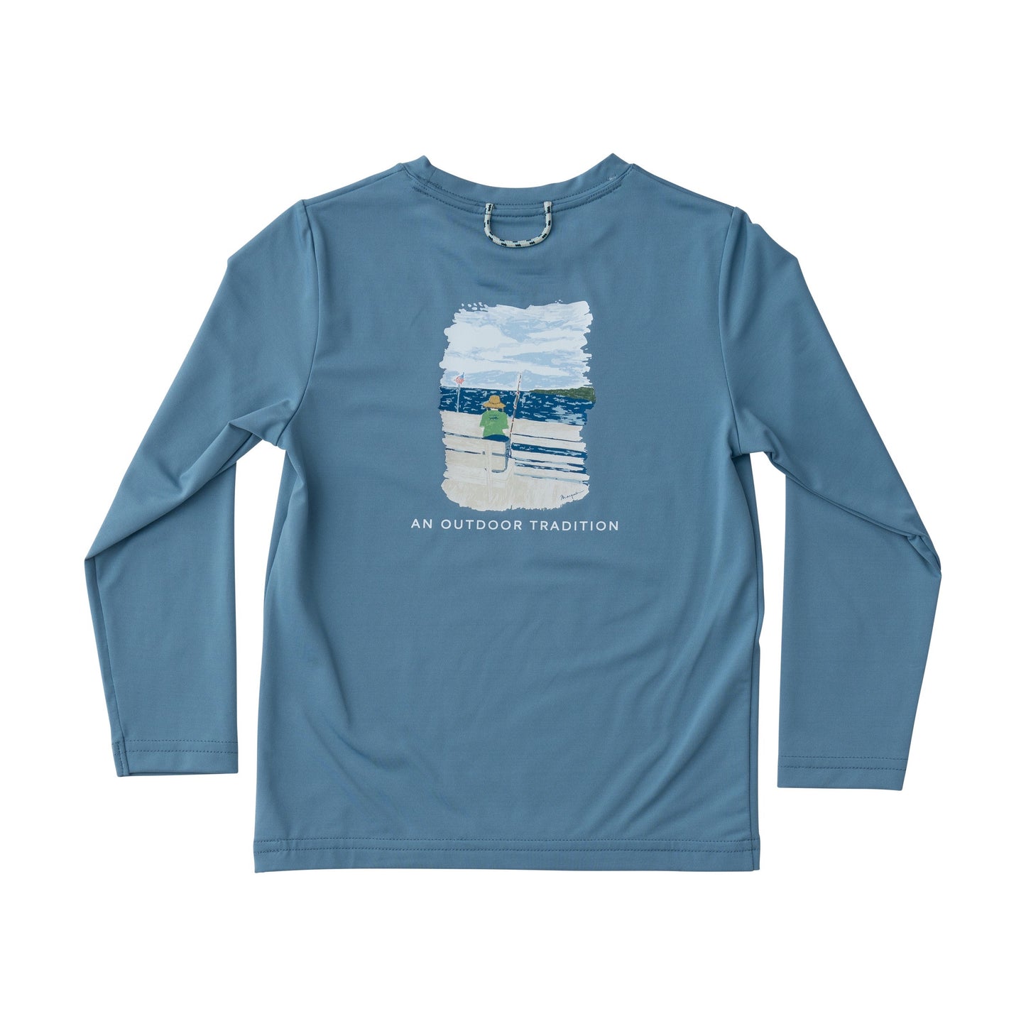 KIDS PRO PERFORMANCE LS FISHING SHIRT - PROVINCIAL BLUE