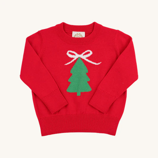 ISABELLE'S INTARSIA SWEATER - RICHMOND RED CHRISTMAS TREE