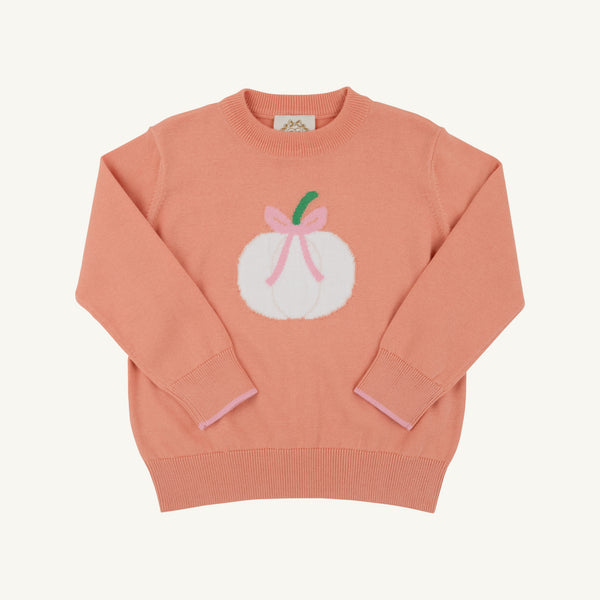ISABELLE'S INTARSIA SWEATER - SEASHORE SHERBET/PUMPKIN AND BOW