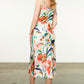 TIE STRAP PRINT DRESS - CREAM