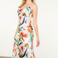 TIE STRAP PRINT DRESS - CREAM