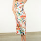 TIE STRAP PRINT DRESS - CREAM