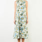 SLEEVELESS FLORAL PATTERN DRESS - BEIGE