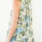 SLEEVELESS FLORAL PATTERN DRESS - BEIGE