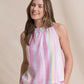 KARLEA SMOCKED NECK BLOUSE - ISLAND PINK