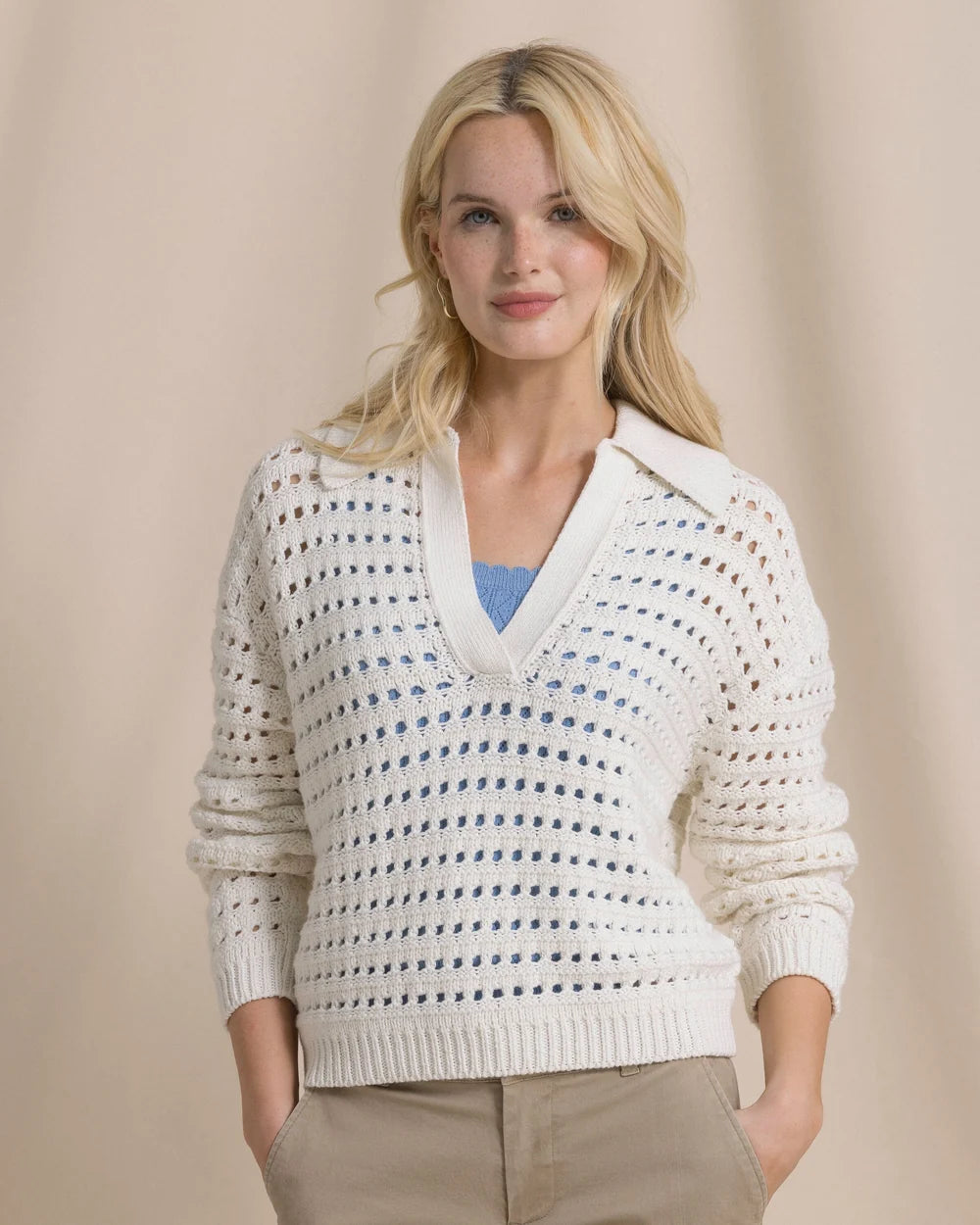KAY SAILOR COLLAR SWEATER - STAR WHITE