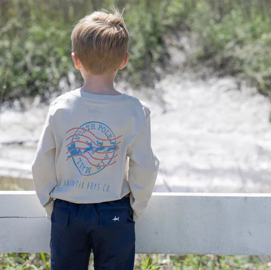 CHRISTMAS STAMP LS GRAPHIC TEE - PELICAN