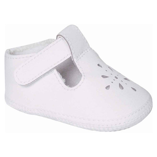 KENNEDY INFANT WHITE LEATHER T-STRAPS