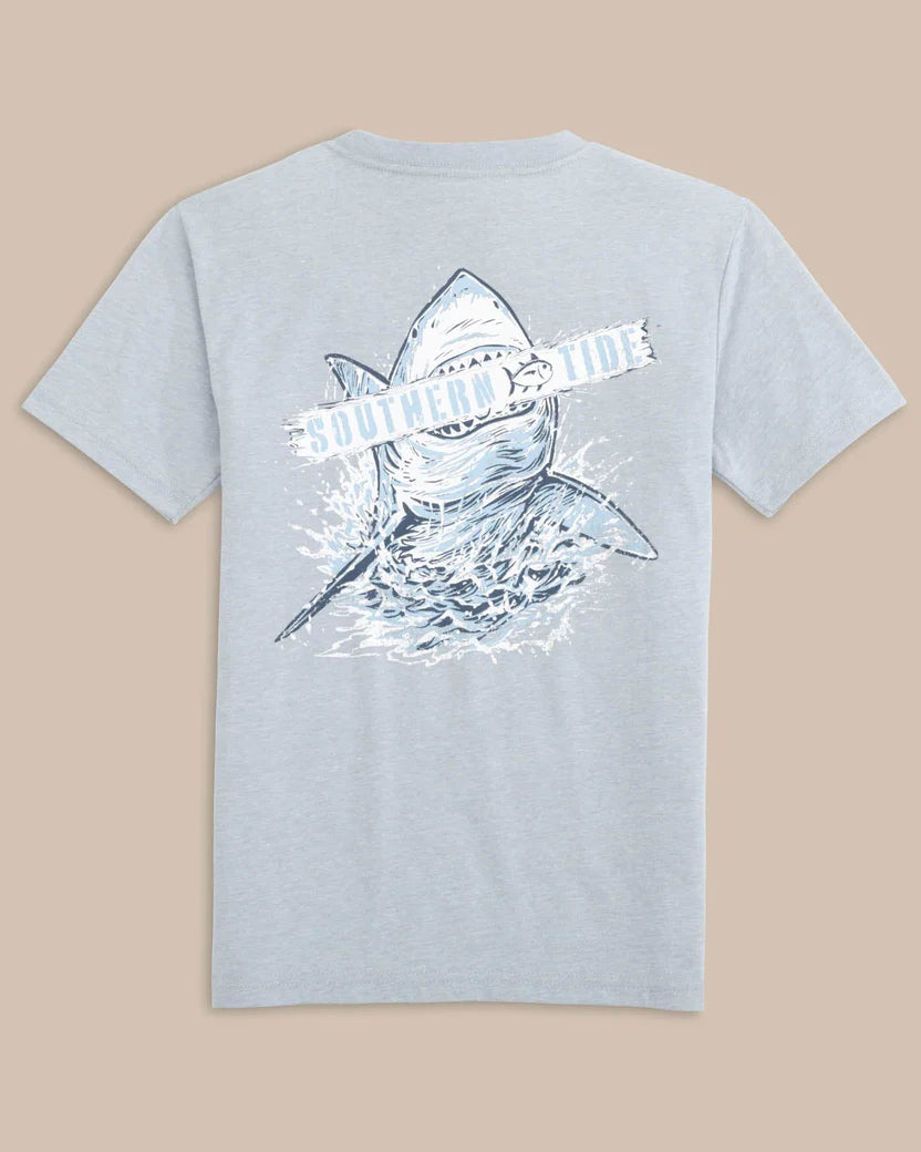 SHARK PLANK SHORT SLEEVE - HEATHER PLATINUM GREY