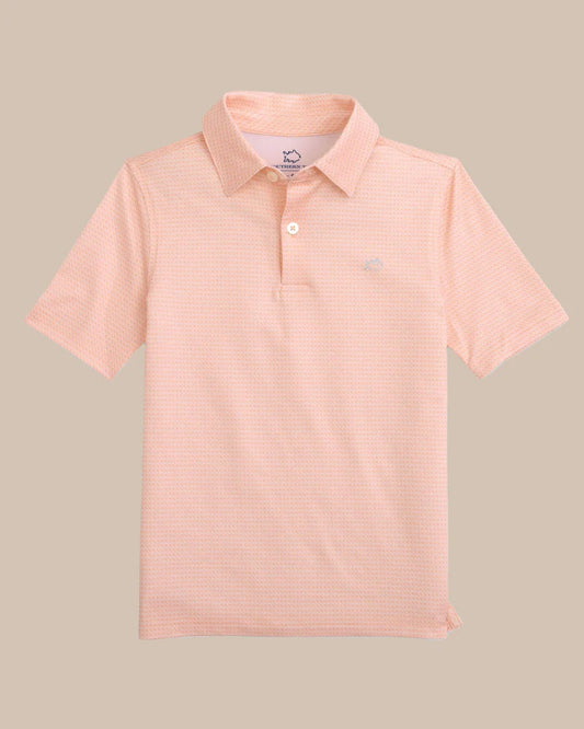 KIDS GETTING ZIGGY WITH IT POLO - APRICOT BLUSH CORAL