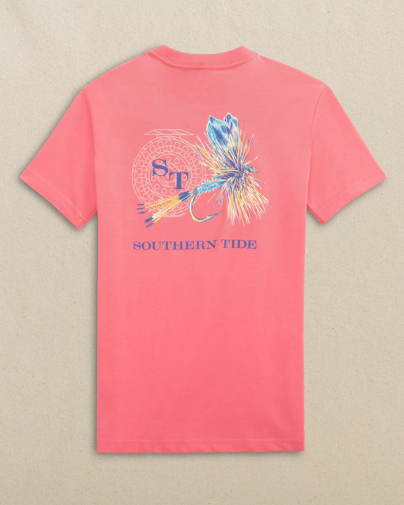 YOUTH REEL FLY ADAMS SS T-SHIRT - ISLAND PINK