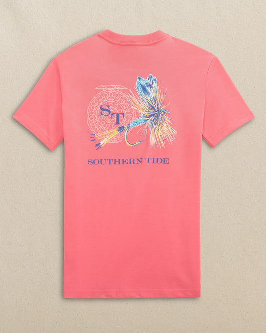 YOUTH REEL FLY ADAMS SS T-SHIRT - ISLAND PINK