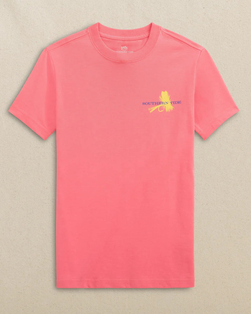 YOUTH REEL FLY ADAMS SS T-SHIRT - ISLAND PINK
