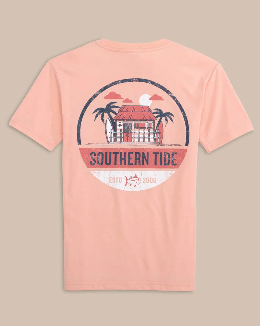 SHACK CIRCLE T SHIRT - APRICOT BLUSH CORAL