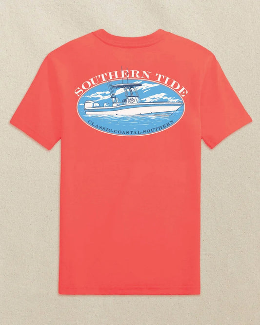 BOYS SKIPJACK CENTER CONSOLE TEE - CORAL BEACH