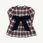 LONG SLEEVE CINDY LOU SASH DRESS - PARIS PIKE PLAID/NANTUCKET NAVY
