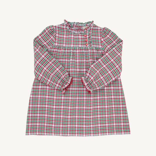 LONG SLEEVE MARY BAKER DAY DRESS - WICKER PARK PLAID WITH RICHMOND RED