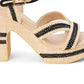 ADELAIDE RAFFIA PLATFORM HEEL - BLACK