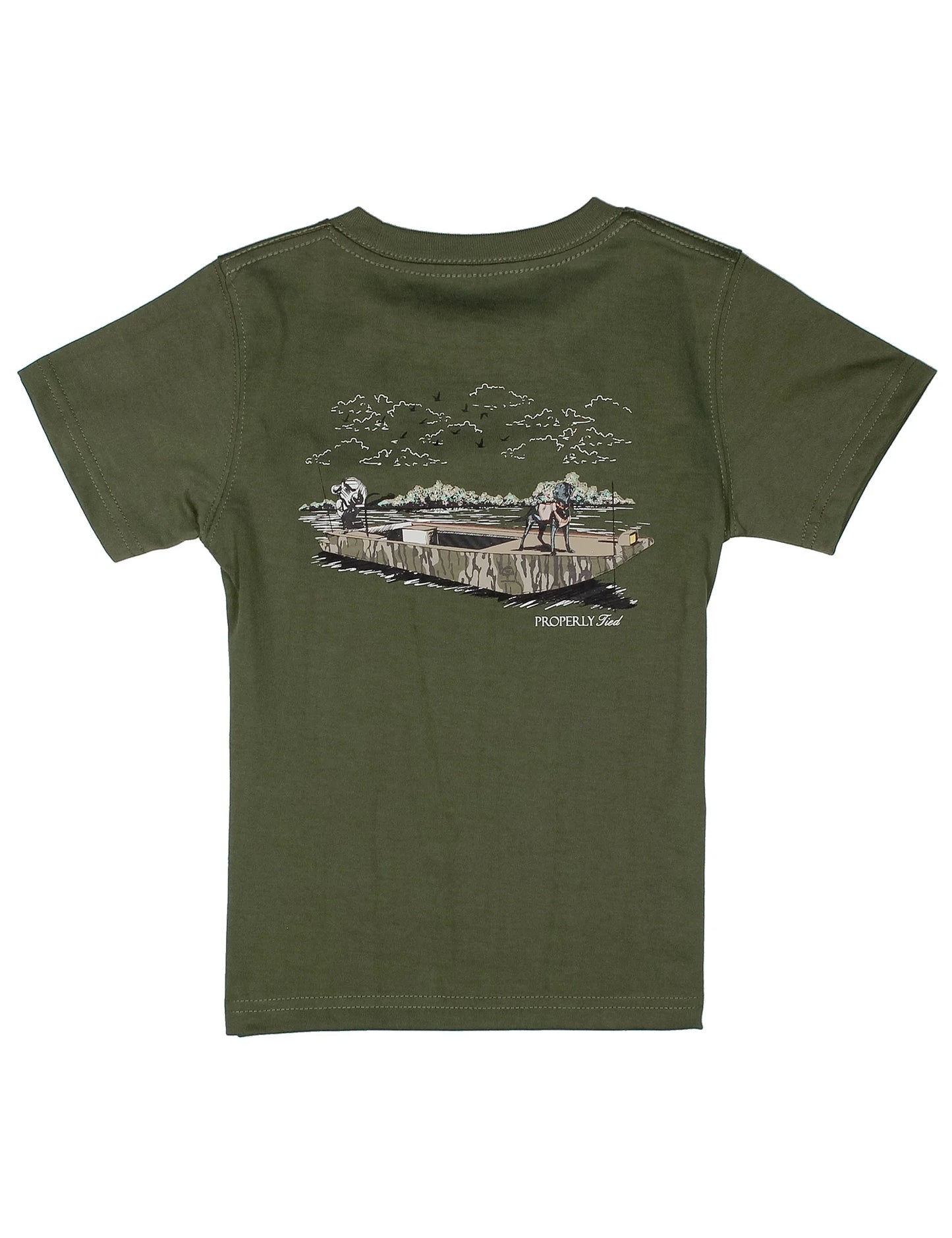 BOYS MOSSY OAK BOAT RIDE SS TEE - OLIVE