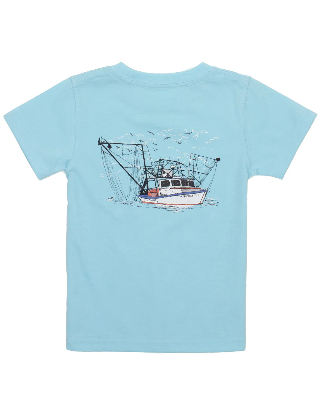 BOYS SHRIMP BOAT TEE - POWDER BLUE