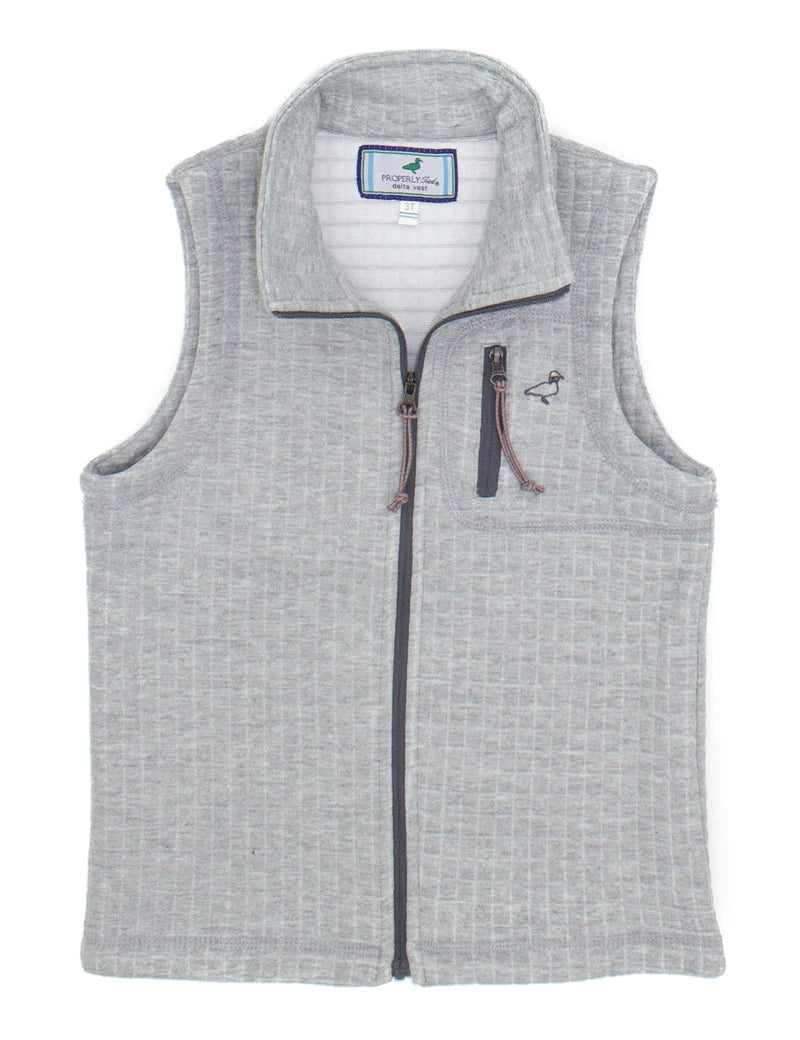 BOYS DELTA VEST - HEATHER GREY