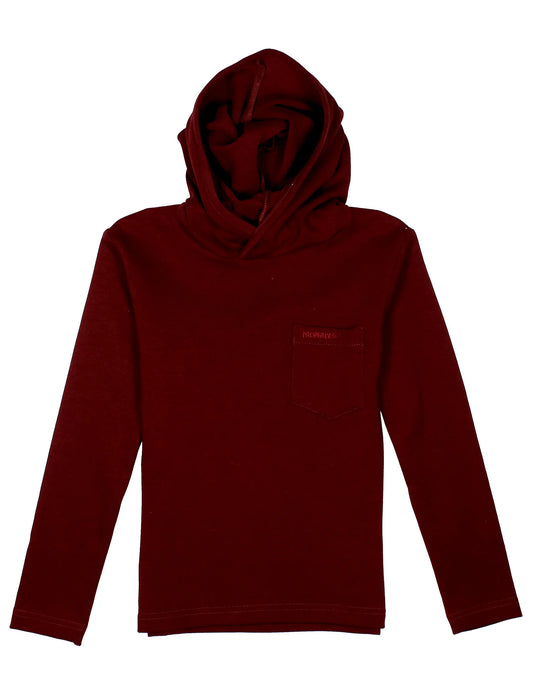BOYS SHORLINE HOODIE - MAROON
