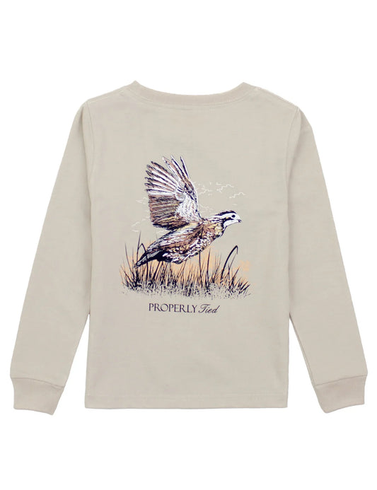 BOYS QUAIL LS TEE - LINEN