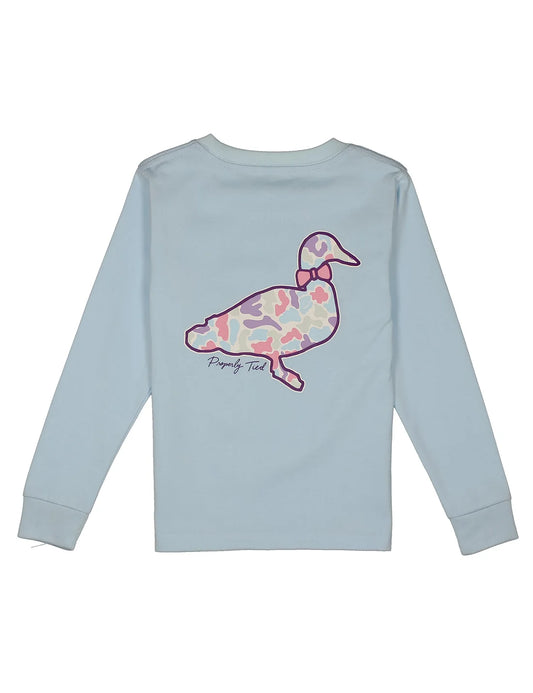 GIRLS COTTON CANDY CAMO LOGO LS TEE - PERIWINKLE