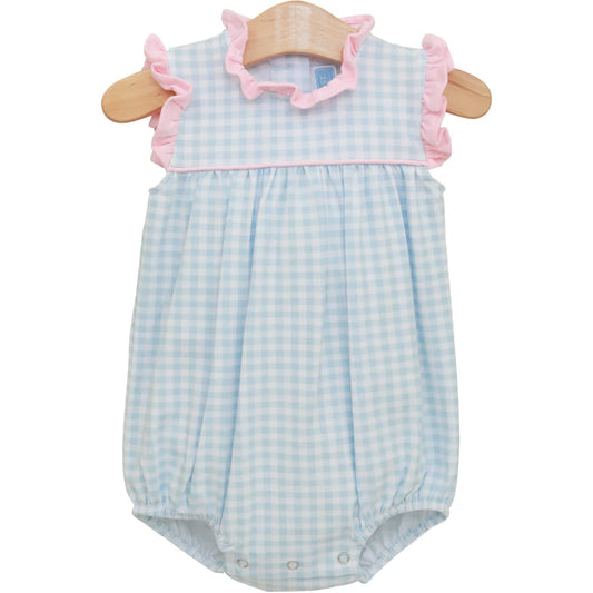 MEREDITH BUBBLE - LIGHT BLUE GINGHAM/LIGHT PINK