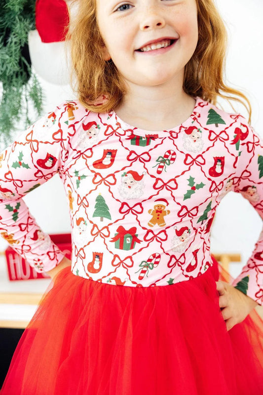 DECK THE HALLS LS TUTU DRESS
