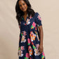 MINA GARDEN SPLENDOR TIERED DRESS - BLUE