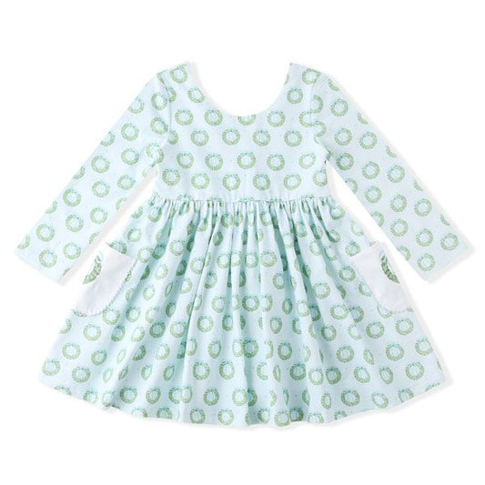 EMBROIDERY POCKET DRESS - WREATH