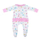 CHICKADEES PRINTED RUFFLE FOOTIE