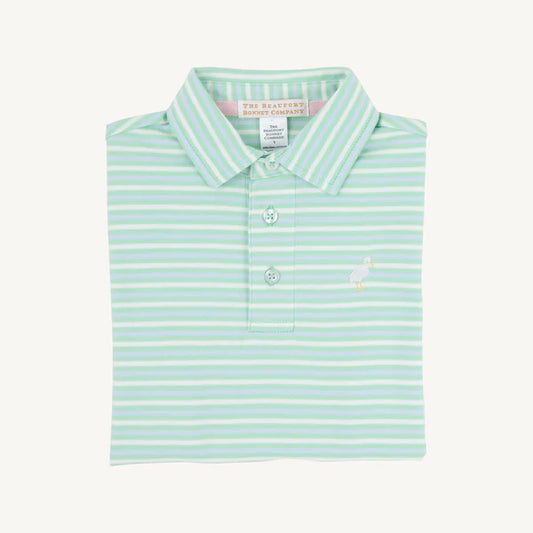 PRIM AND PROPER POLO - SUMMER COUNTY STRIPE (GRACE BAY GREEN)