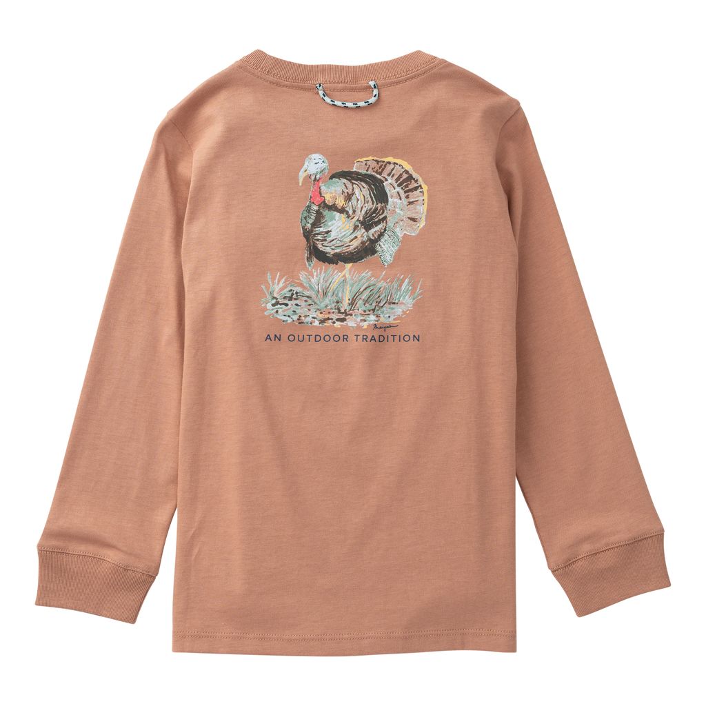 BOYS LS COTTON POCKET T-SHIRT MOCHA MOUSSE