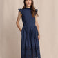 REBEKAH EYELET MIDI DRESS DRESS BLUE