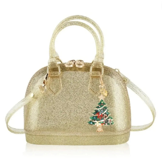 CATE PURSE - GOLD SPARKLE W/ TREE