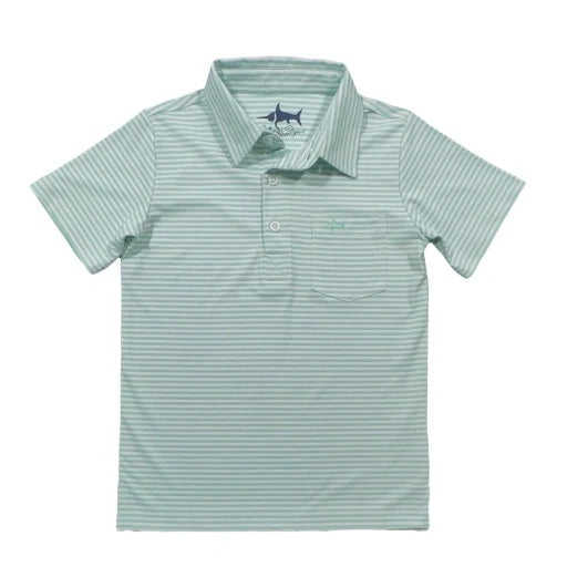 INSHORE PERFORMANCE POLO - OCEAN WAVE STRIPE