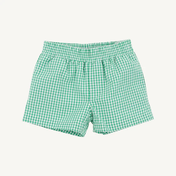 SHEFFIELD SHORTS - GIBSON ISLAND GREEN MINNI GINGHAM