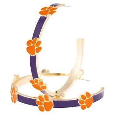 CLEMSON HOOP EARRINIG