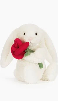 CREAM BUNNY WITH ROSE