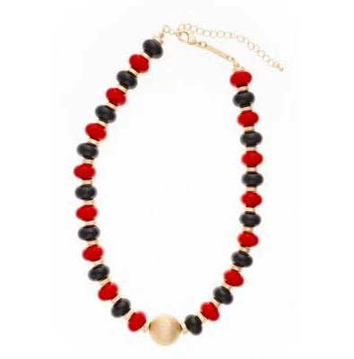 KYLIE NECKLACE - GARNET/BLACK