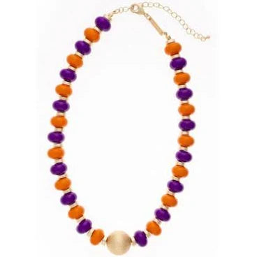 KYLIE NECKLACE - PURPLE/ORANGE