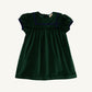 SHORT SLEEVE PATSY PARTY DRESS - VELVETEEN/GRIER GREEN/NANTUCKET NAVY
