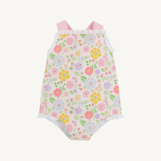 SISI SUNSUIT - BOCA GRANDE BEGONIA WITH HAMPTONS HOT PINK