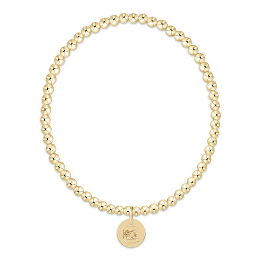 ECOLLEGIATE CLASSIC GOLD 3MM BRACELET - SOUTH CAROLINA DISC