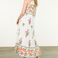HALTER FLORAL PRINT MAXI DRESS - CREAM