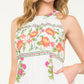 HALTER FLORAL PRINT MAXI DRESS - CREAM